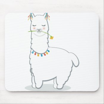 Cute Llama Alpaca Mouse Pad by escapefromreality at Zazzle