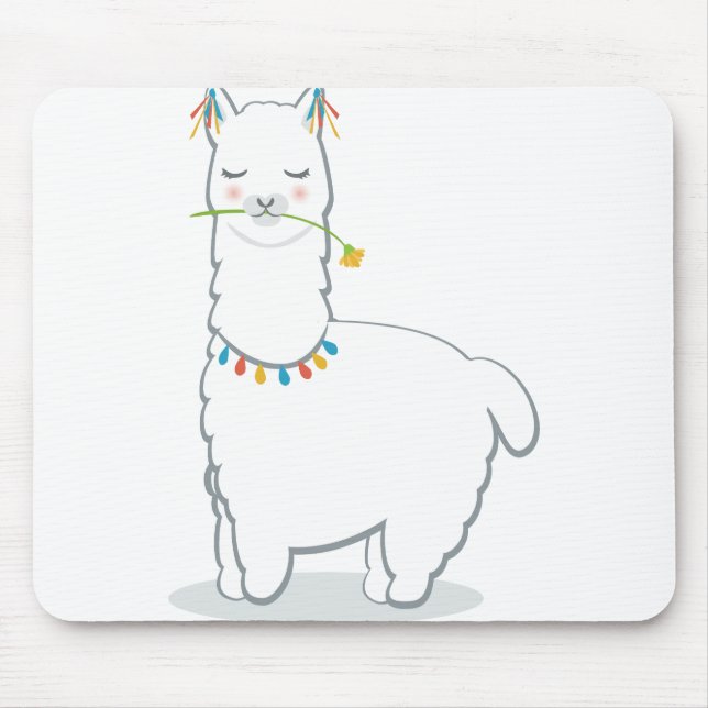 Cute llama alpaca mouse pad (Front)
