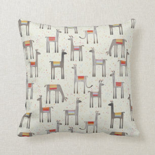 Cute Llama Alpaca Pastel Throw Pillow