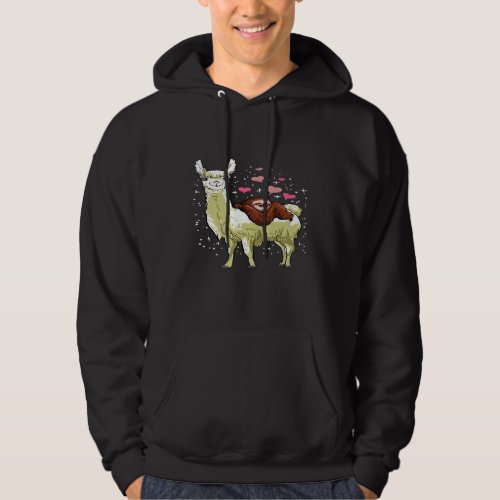 Cute Llama And Sloth In Love  For An Animal Lover  Hoodie