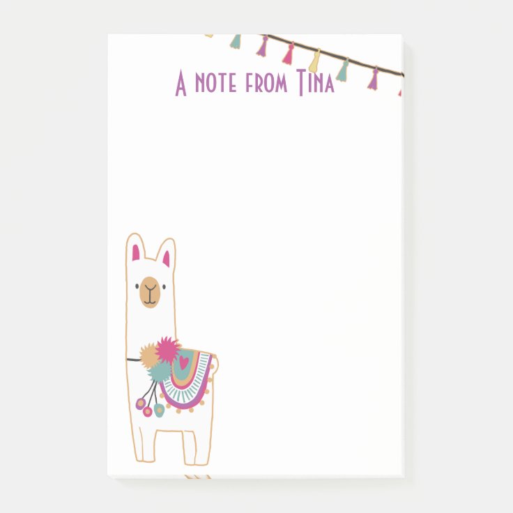 Cute llama and tassels design post-it notes | Zazzle