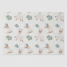 Cute llama animal alpaca flowers Tissue Paper