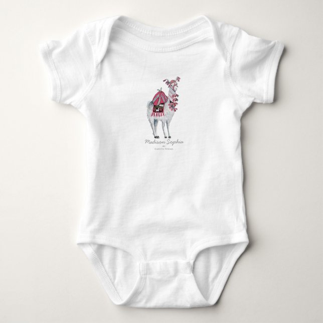 Cute Llama Animal | Baby Girl | Bodysuit (Front)
