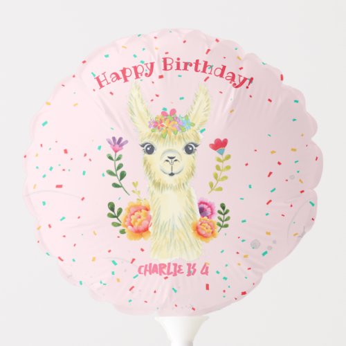 Cute Llama Animal Birthday Party Colorful Mexican Balloon