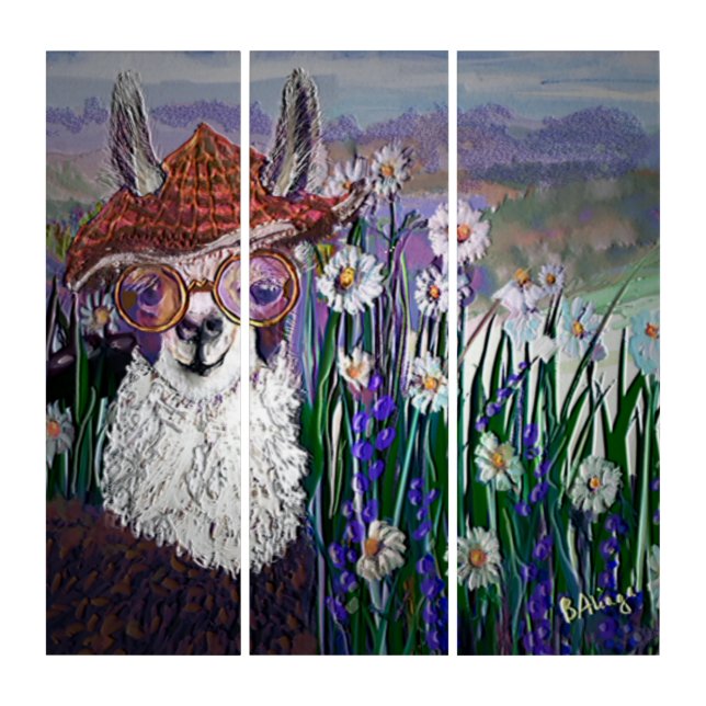 .Cute Llama Art With Glasses. And Art (Front)