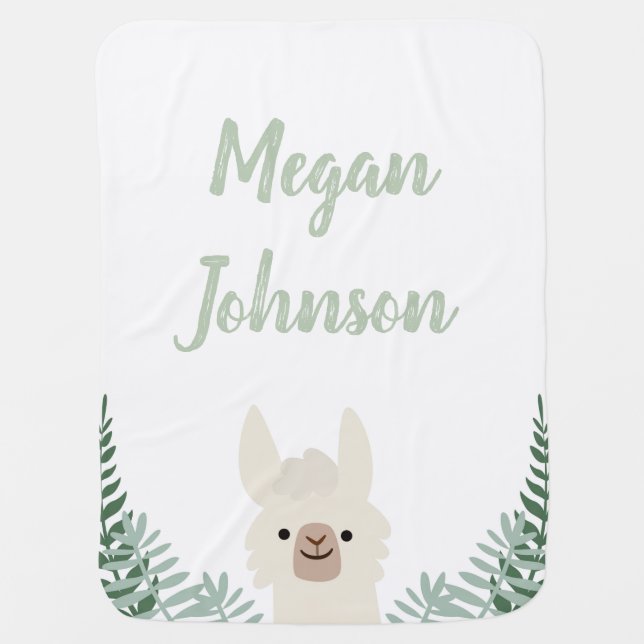 Cute Llama Baby Blanket (Front)