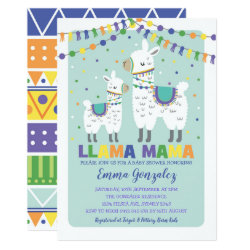 Cute Llama Baby Shower Alpaca Baby Boy Llama Mama Invitation