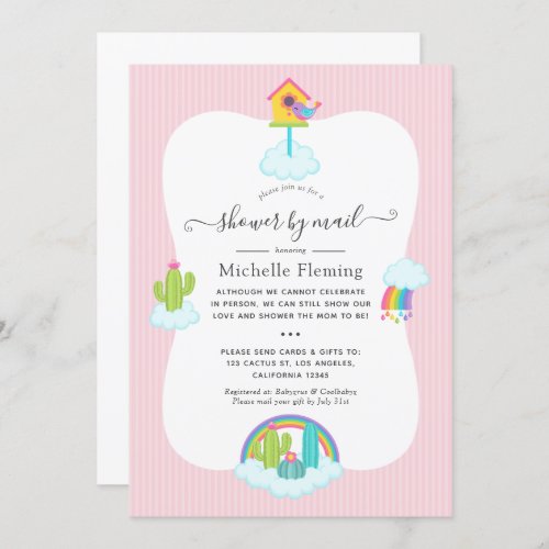 Cute Llama Baby Shower by Mail Invitation