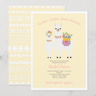 Cute, Llama baby shower Invitation