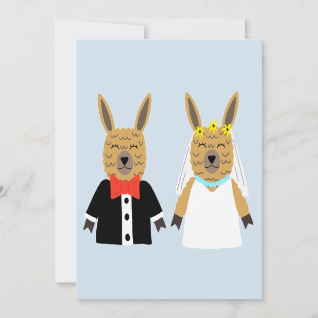 Cute Llama Bride and Groom (Front)