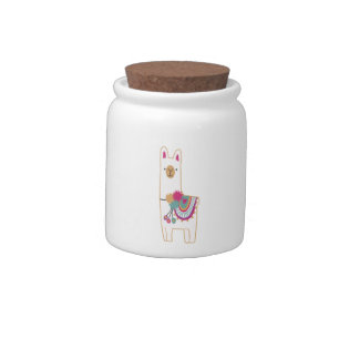 Cute llama candy jar