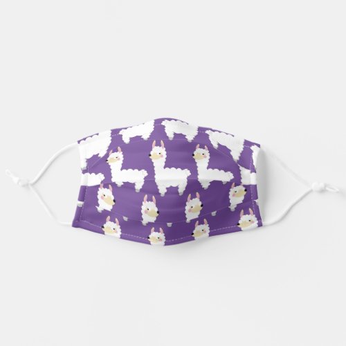 Cute Llama Cartoon Animal Alpacas Adult Cloth Face Mask