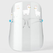 Cute Llama Cartoon Animals Face Shield (Front)