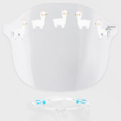 Cute Llama Cartoon Animals Face Shield (Front w/Glasses)