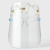Cute Llama Cartoon Animals Face Shield (Front)