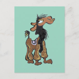 Cute Llama Cartoon DIY Postcard