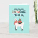 Cute Llama Cartoon Pun Llamazing Funny Birthday Card<br><div class="desc">Funny and cute birthday card for those who love puns and humor. Perfect way to wish your friends and family happy birthday.  Visit our store for more birthday card collection. You'll find something cool,  humorous and sometimes sarcastic birthday cards for your special someone.</div>