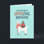 Cute Llama Cartoon Pun Llamazing Funny Birthday Card<br><div class="desc">Funny and cute birthday card for those who love puns and humor. Perfect way to wish your friends and family happy birthday.  Visit our store for more birthday card collection. You'll find something cool,  humorous and sometimes sarcastic birthday cards for your special someone.</div>
