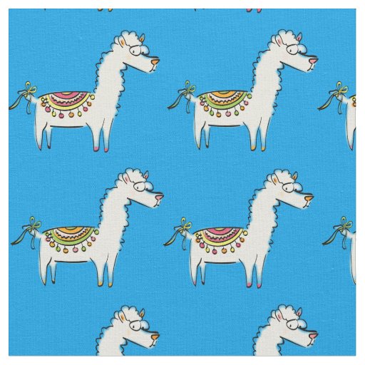 Cute Llama Cartoons Fabric