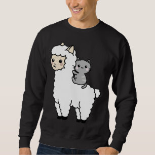 Cute Llama Cat Best Friends Sweatshirt