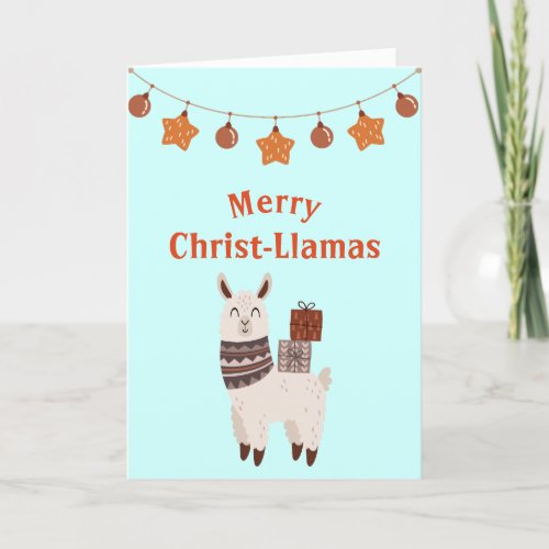 Cute Llama Christmas Holiday Card