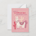 Cute Llama Classroom Valentine's Exchange Note Card