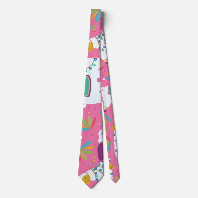 Cute Llama Design Neck Tie (Front)