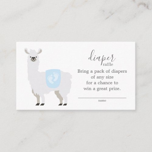 Cute Llama Diaper Raffle Ticket Baby Shower Enclosure Card