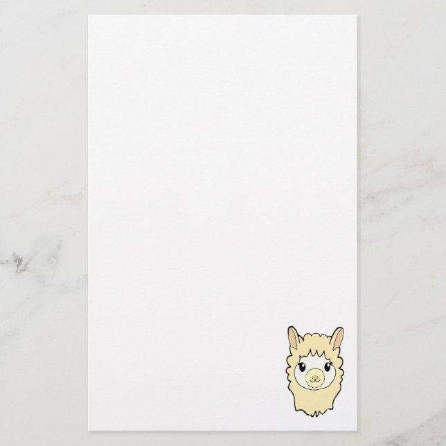 Cute Llama Drawing Stationery (Front)
