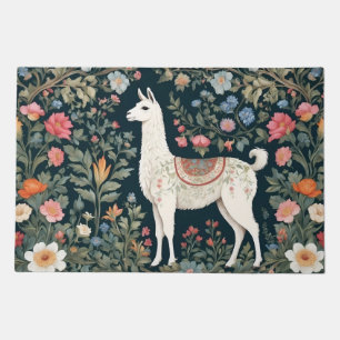 Cute Llama Elegant Floral Doormat