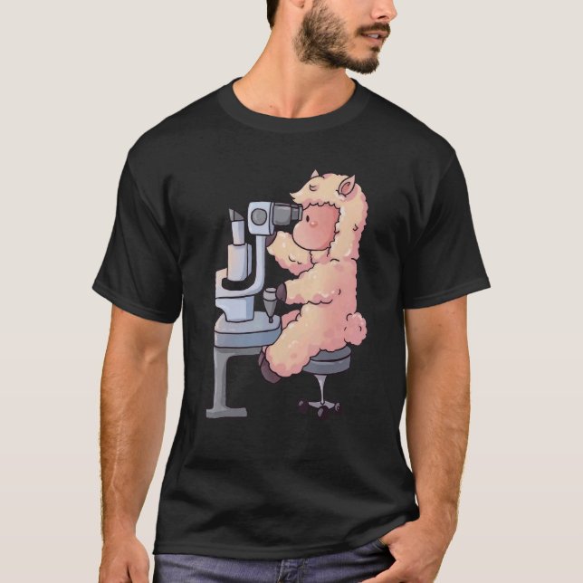 Cute Llama Eye Doctor Optometrist Optician Life Ey T-Shirt (Front)