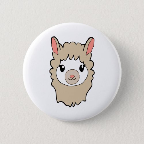 Cute Llama Face Drawing Button