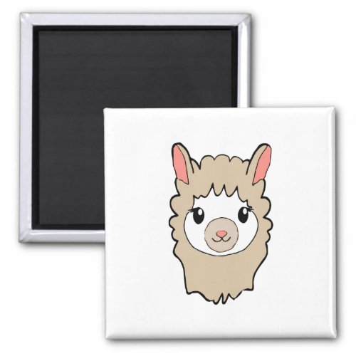 Cute Llama Face Drawing Magnet