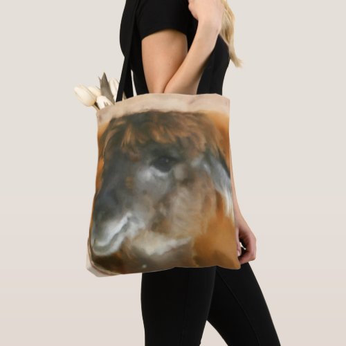 Cute Llama Face Farm Animal Art  Tote Bag