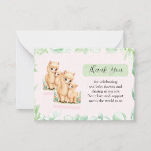 Cute Llama Family Love Thank You Note Card