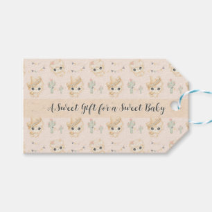 Cute Llama Fiesta Pattern Baby Shower Gift Tag
