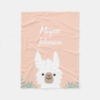 Cute Llama Fleece Blanket