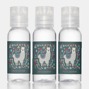 Cute Llama Floral Design Hand Sanitizer