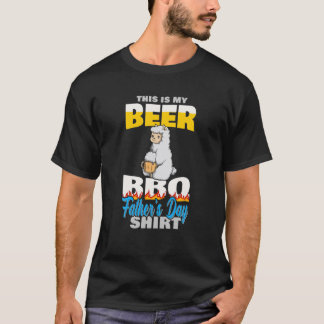 Cute Llama Funny Bbq Grilling Beer Lover Father's T-Shirt