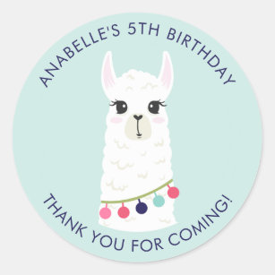 Birthday Llama Girl Birthday Party Llama Birthday' Sticker