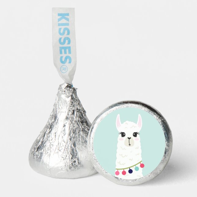 Cute Llama Girl's Birthday Party  Hershey®'s Kisses® (Front)