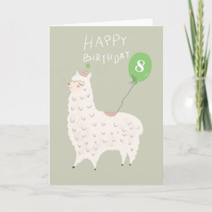 Cute Llama Happy Birthday Card