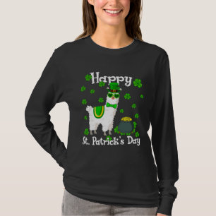 Cute Llama Happy St Patrick s Day Shamrock Irish T-Shirt