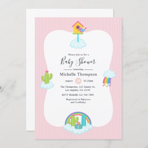 Cute Llama Heaven Baby Shower Invitation