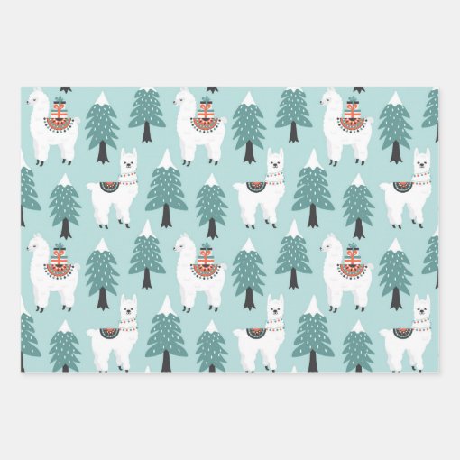 Cute Llama Holiday Christmas Wrapping Paper Sheets Zazzle
