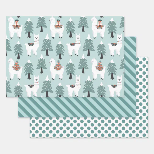 Cute Llama Holiday Christmas Wrapping Paper Sheets Zazzle