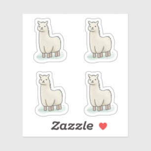 Cute Llama Illustration - Adorable and Calm Llama  Sticker