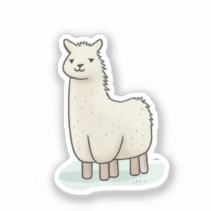 Cute Llama Illustration - Adorable and Calm Llama  Sticker