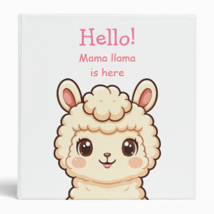 Cute llama illustration design 3 ring binder