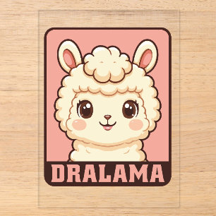 Cute llama illustration design acrylic invitations